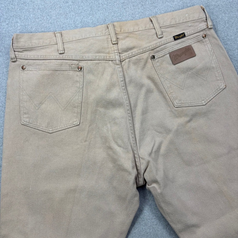 Vintage 70s Wrangler 13MWZ Jeans Mens 39x32 (Actual) Tan Cowboy Cut HEMMED